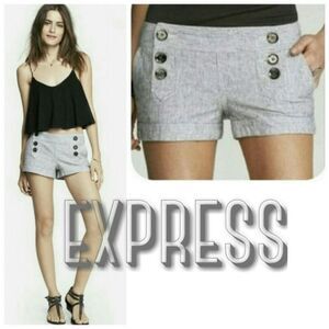 Express Gray Linen Sailor Shorts - Size 8